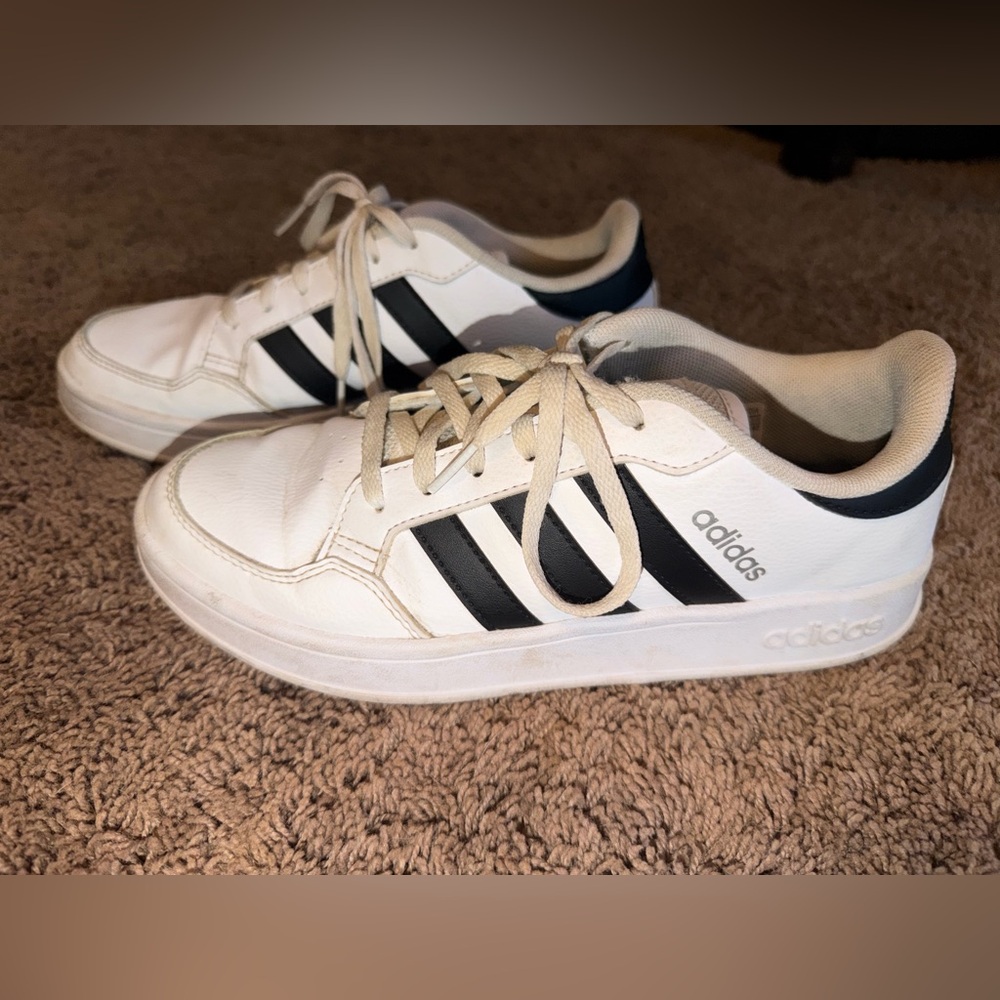 adidas White and Black Low-Top Athletic Sneakers